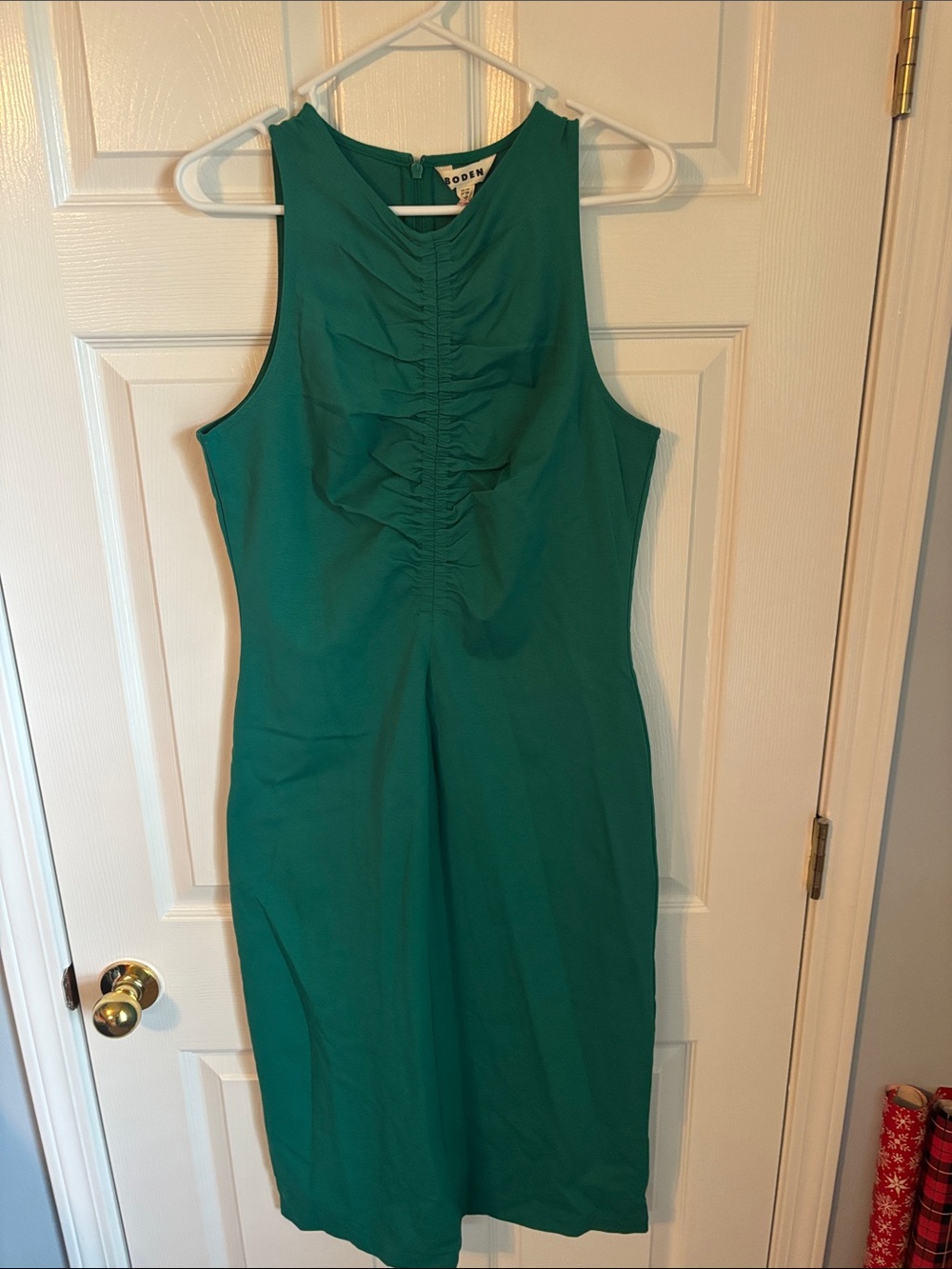 Boden Teal Green Ruched Sheath Dress